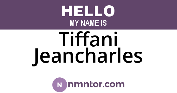 Tiffani Jeancharles