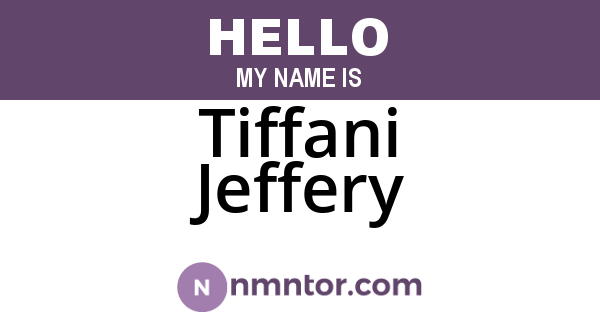 Tiffani Jeffery