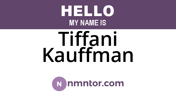 Tiffani Kauffman