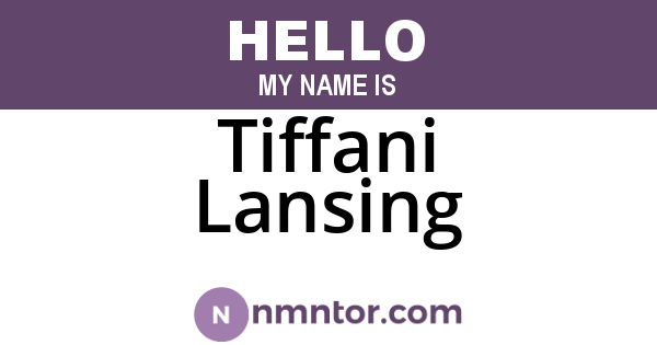 Tiffani Lansing