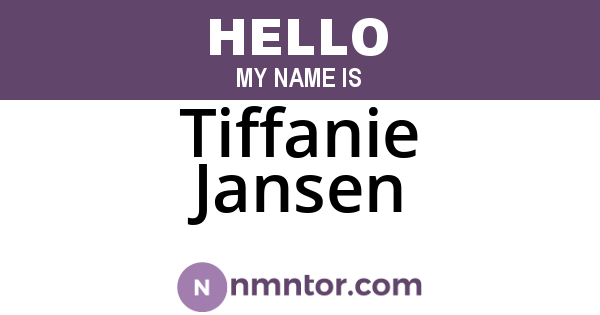 Tiffanie Jansen