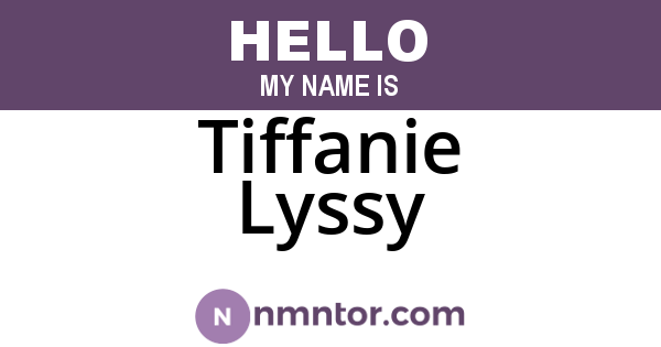 Tiffanie Lyssy