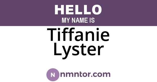 Tiffanie Lyster