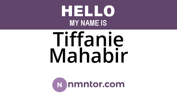 Tiffanie Mahabir