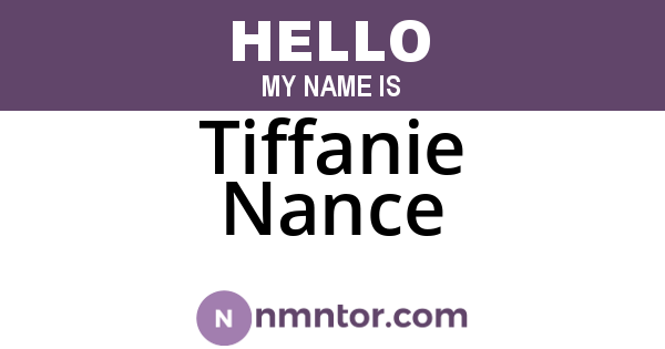 Tiffanie Nance