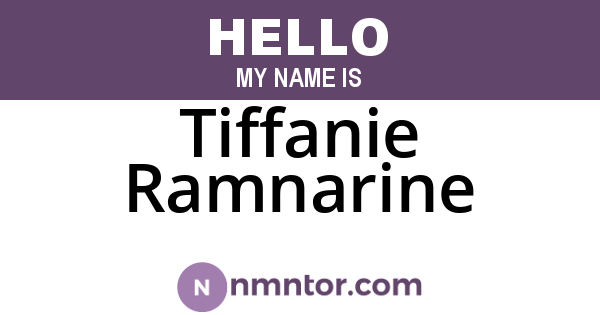 Tiffanie Ramnarine