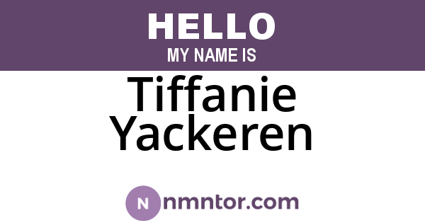 Tiffanie Yackeren