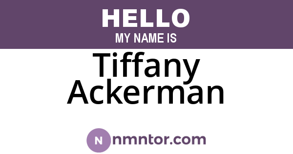 Tiffany Ackerman