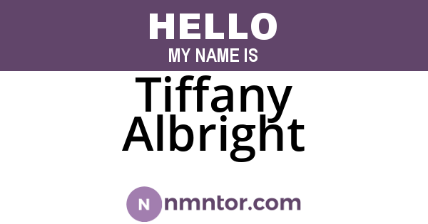 Tiffany Albright