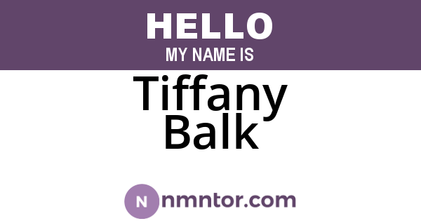 Tiffany Balk