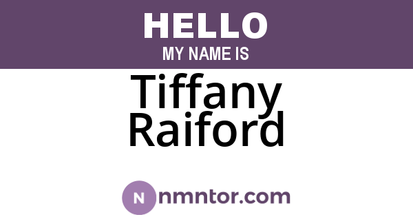 Tiffany Raiford