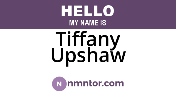 Tiffany Upshaw