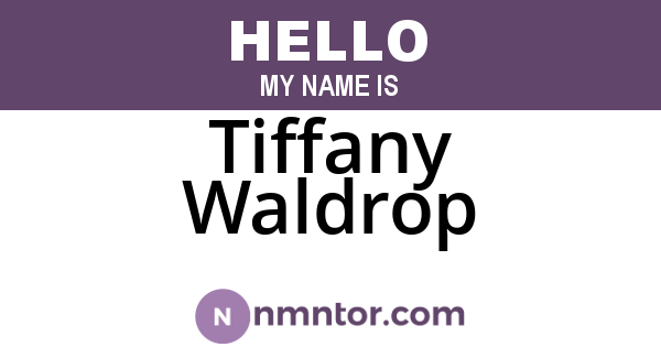 Tiffany Waldrop