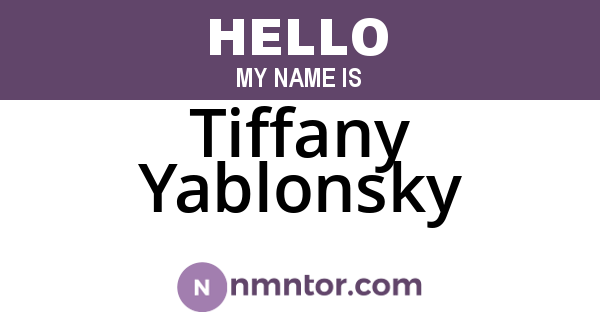Tiffany Yablonsky