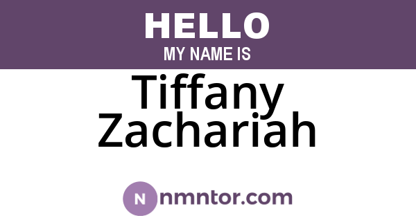 Tiffany Zachariah