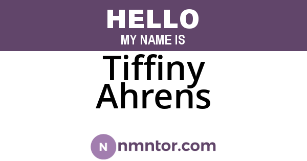 Tiffiny Ahrens