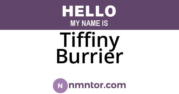 Tiffiny Burrier