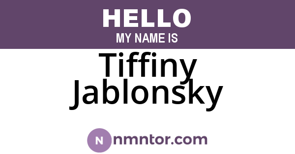 Tiffiny Jablonsky