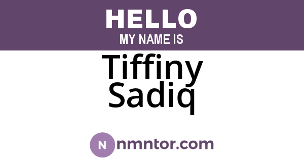 Tiffiny Sadiq