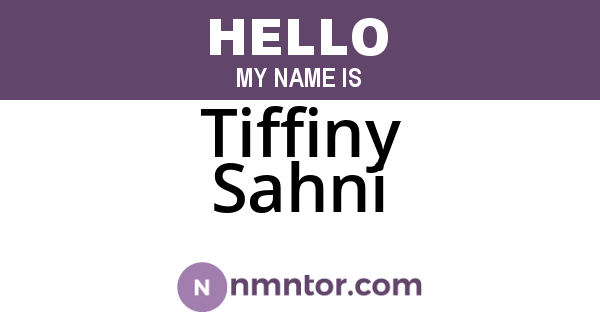 Tiffiny Sahni