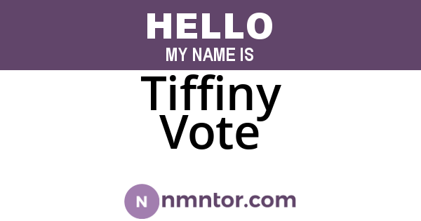 Tiffiny Vote