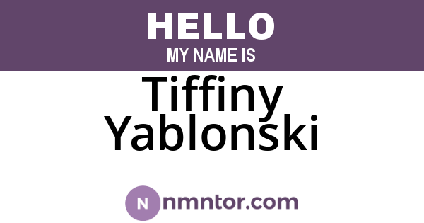 Tiffiny Yablonski