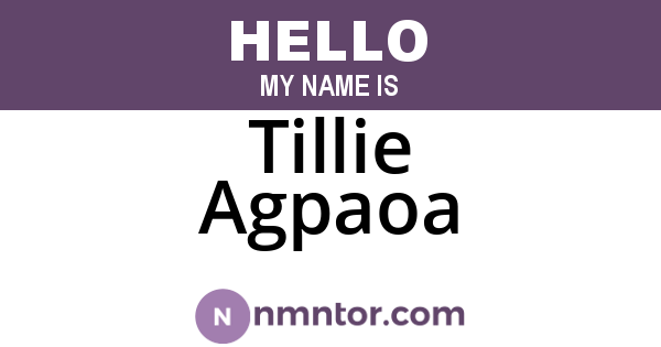 Tillie Agpaoa