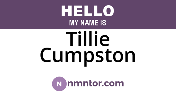 Tillie Cumpston