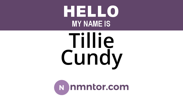 Tillie Cundy