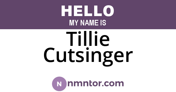 Tillie Cutsinger