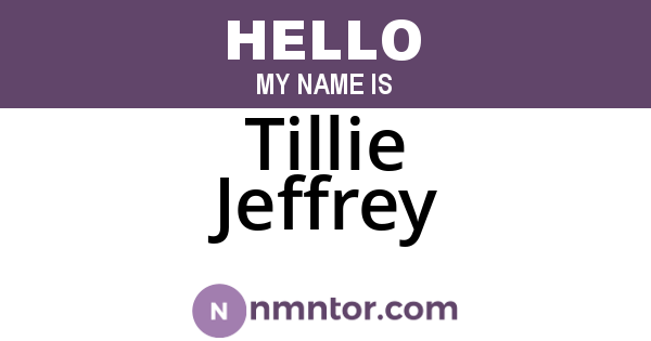 Tillie Jeffrey