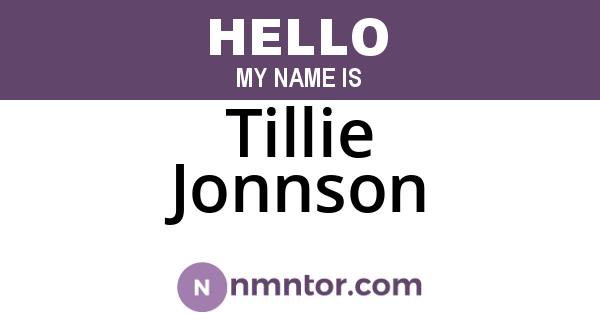 Tillie Jonnson