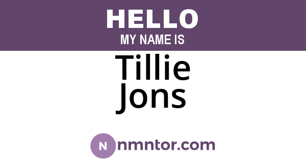 Tillie Jons