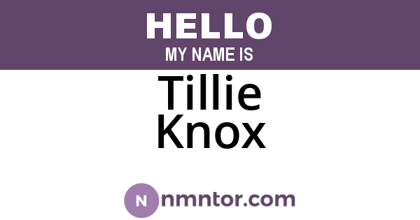 Tillie Knox