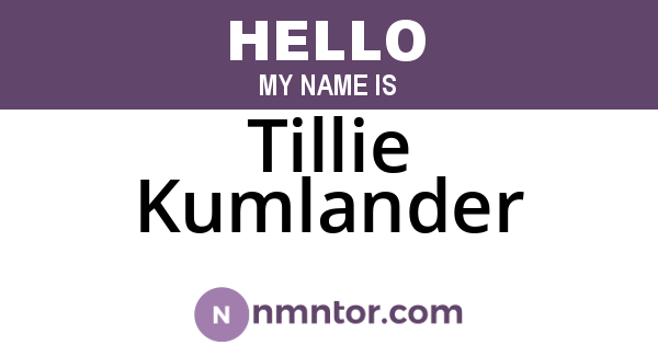 Tillie Kumlander