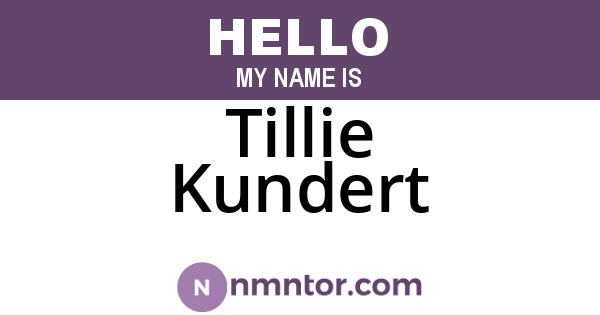 Tillie Kundert