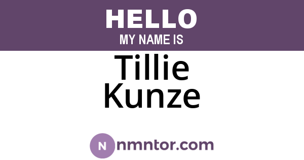 Tillie Kunze