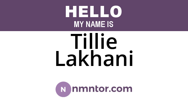 Tillie Lakhani