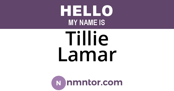 Tillie Lamar