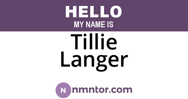 Tillie Langer