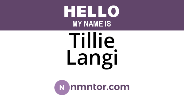 Tillie Langi
