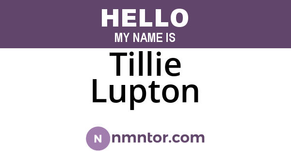 Tillie Lupton