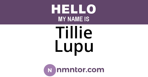 Tillie Lupu