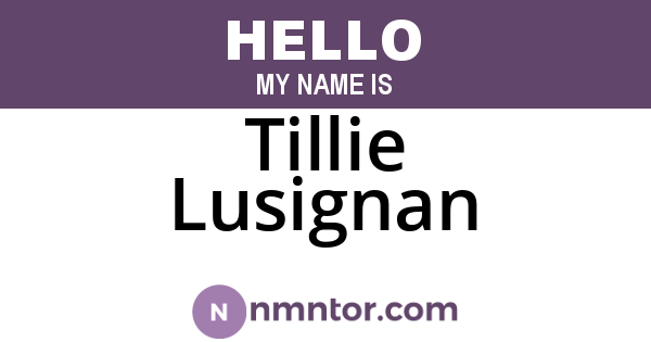 Tillie Lusignan