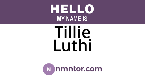 Tillie Luthi