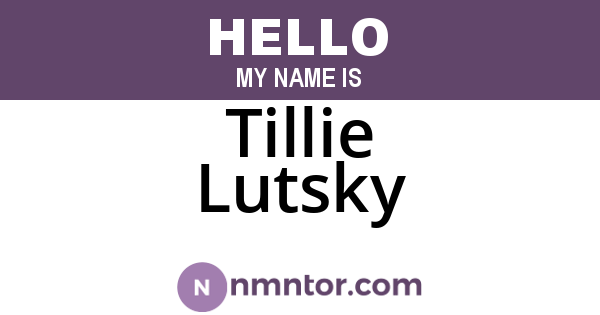 Tillie Lutsky