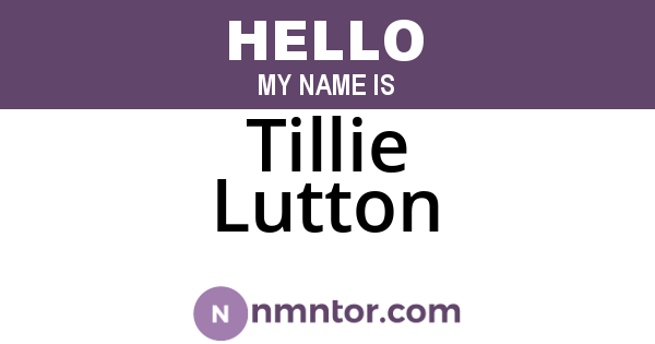 Tillie Lutton