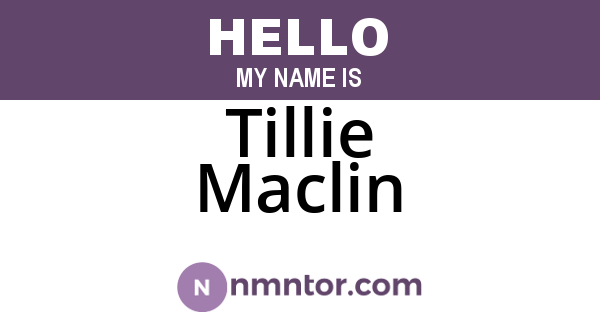 Tillie Maclin