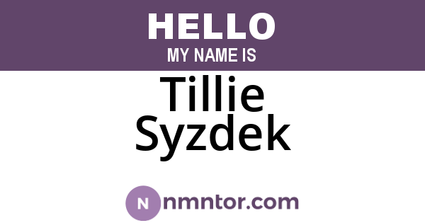 Tillie Syzdek