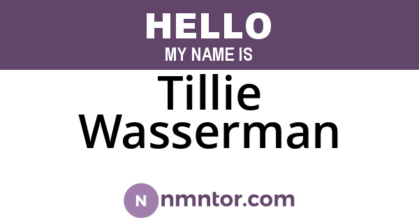 Tillie Wasserman